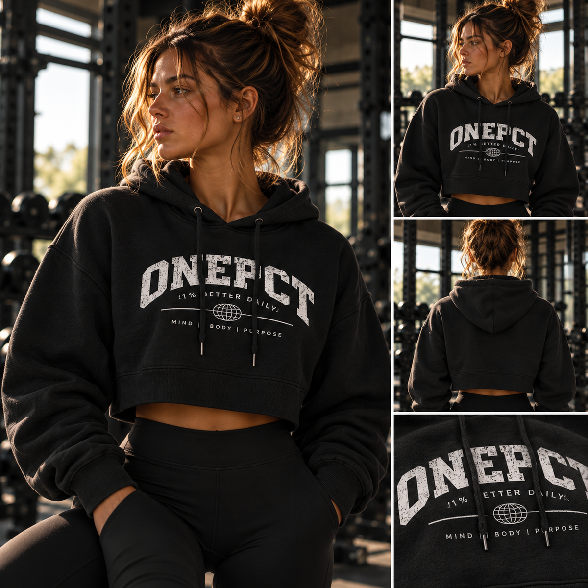 ONEPCT Womens Crop Hoodie